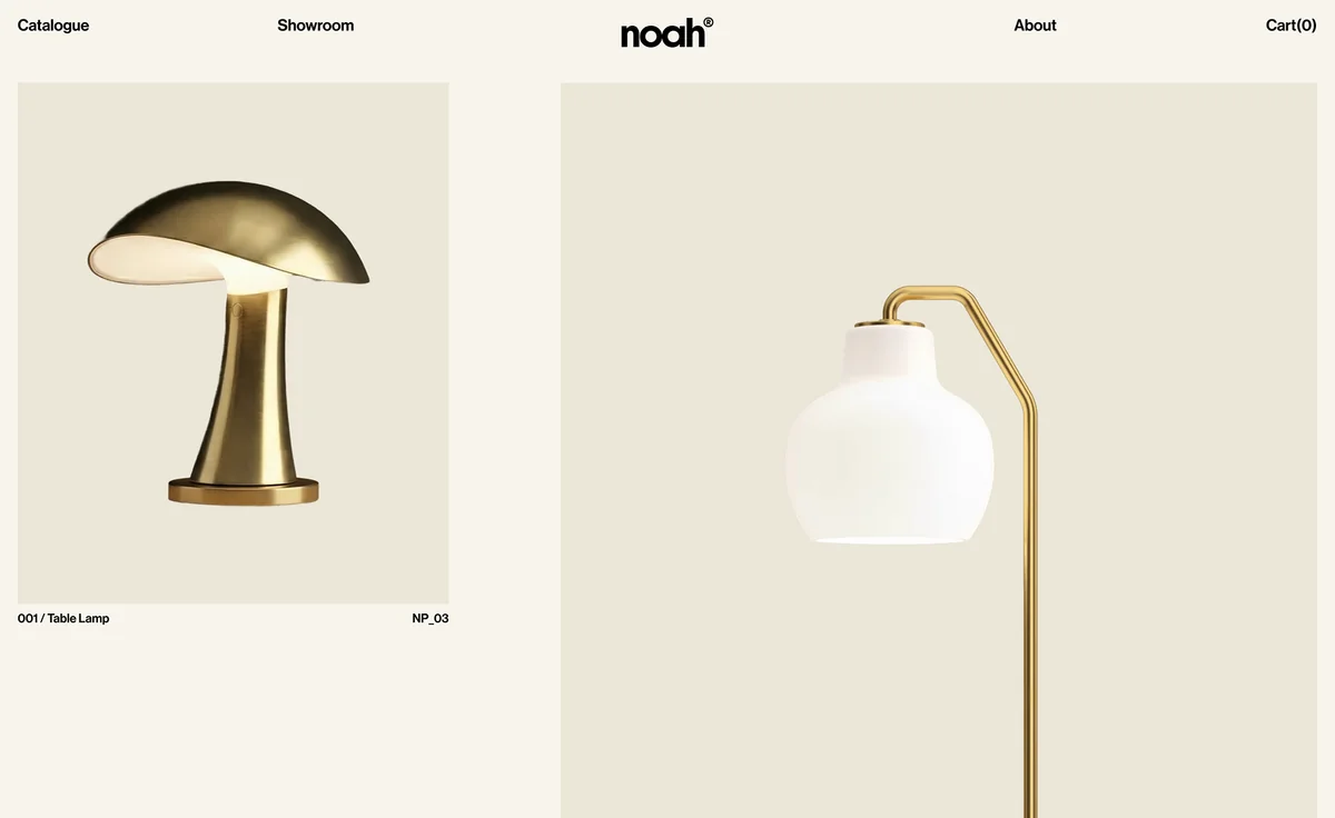 Lighting catalogue with sculptural table lamps
