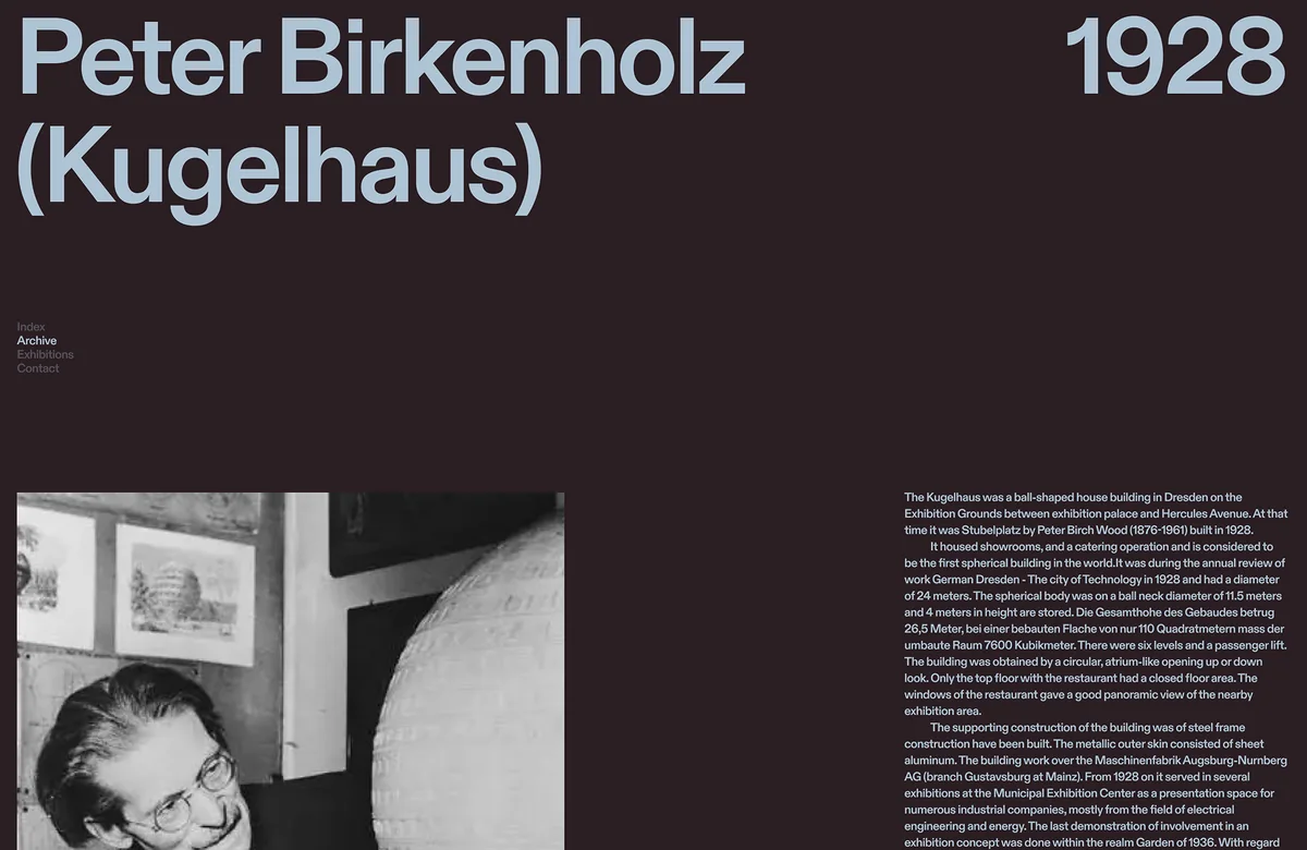 Kugelhaus architecture editorial with archival photography