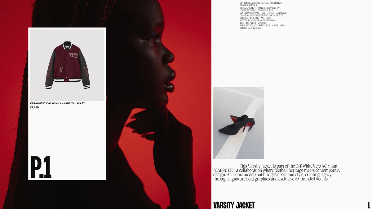 Brooks clothing product page with red and black photography